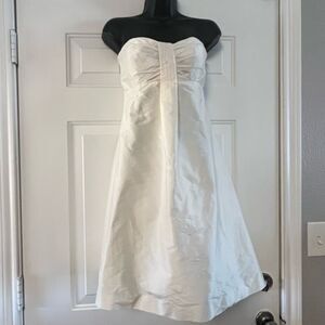 COREN MOORE NEW YORK Strapless Ivory  Silk Shantung Strapless DRESS Cocktail 6 S
